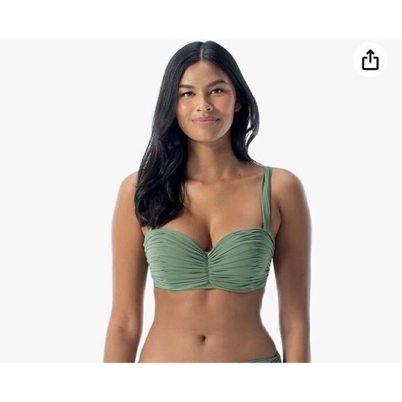 Coco Reef Charisma Bra Sized Underwire Bandeau Bikini Top with Strapless Option - Picture 1 of 7